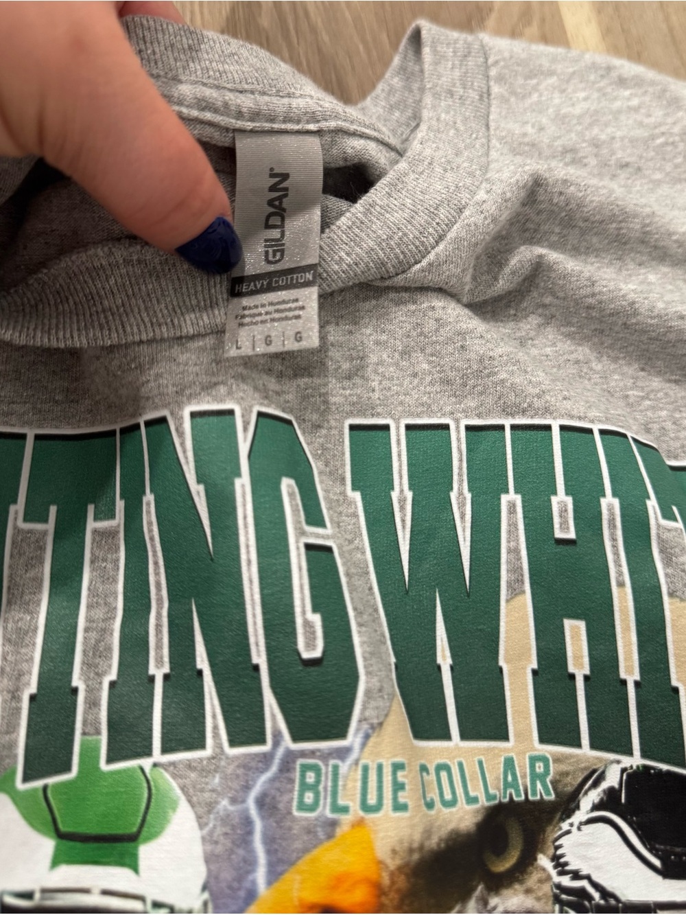 Graphic Philadelphia Eagles Football Team Tee in Heather Gray - Picture 3 of 4